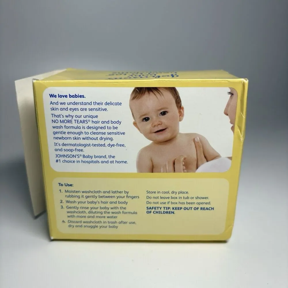 Johnson's Baby Head-to-Toe Disposable Washcloths Opened DRY 2012 Vintage